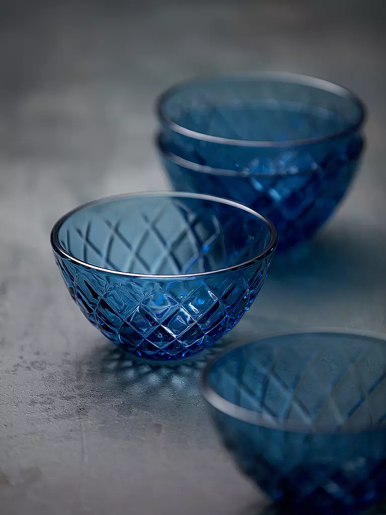 LYNGBY GLAS | Bol 4 pièces 12cm SORRENTO Bleu | 