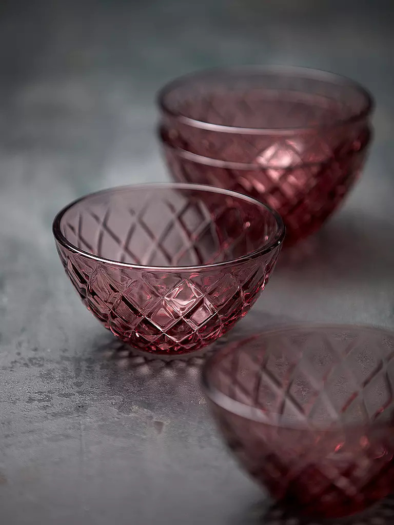 LYNGBY GLAS | Bol 4 pièces 12cm SORRENTO Rose | 