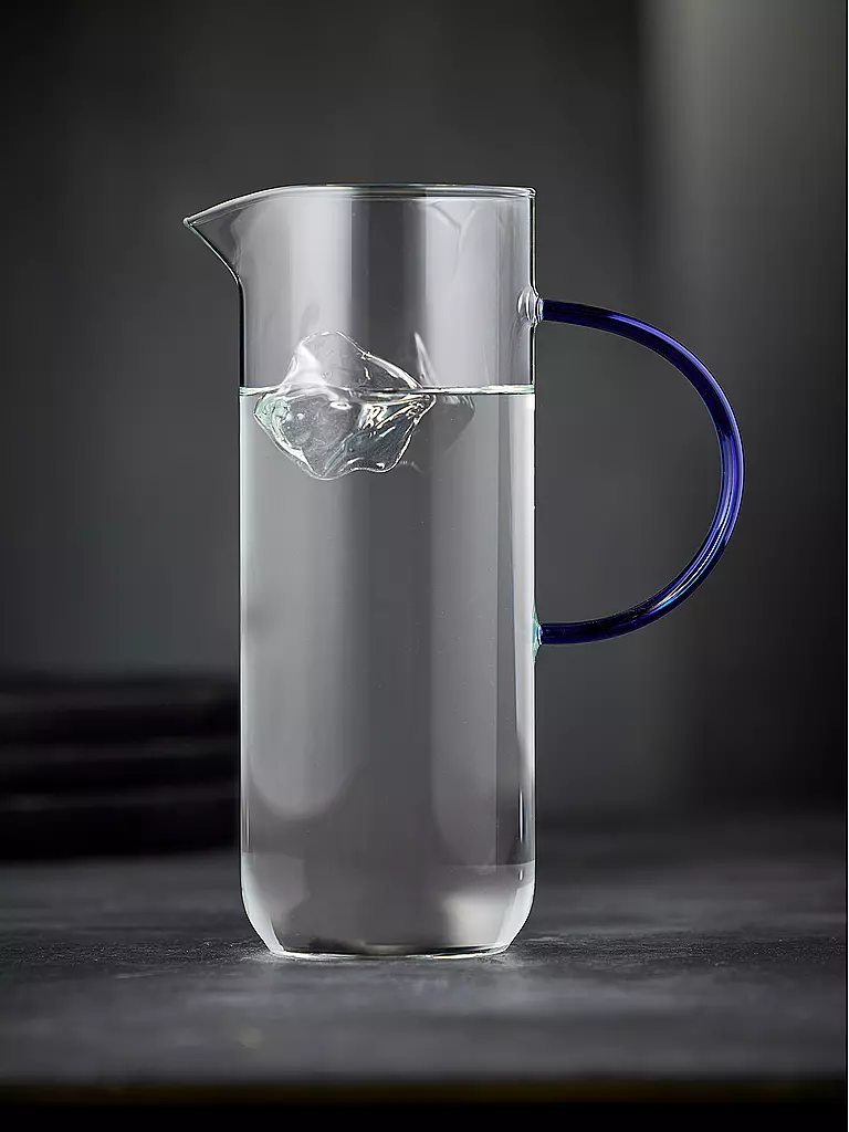 LYNGBY GLAS | Glaskrug TORINO 1,1l Clair/Bleu | transparent