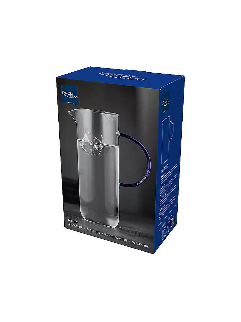 LYNGBY GLAS | Glaskrug TORINO 1,1l Clair/Bleu | 