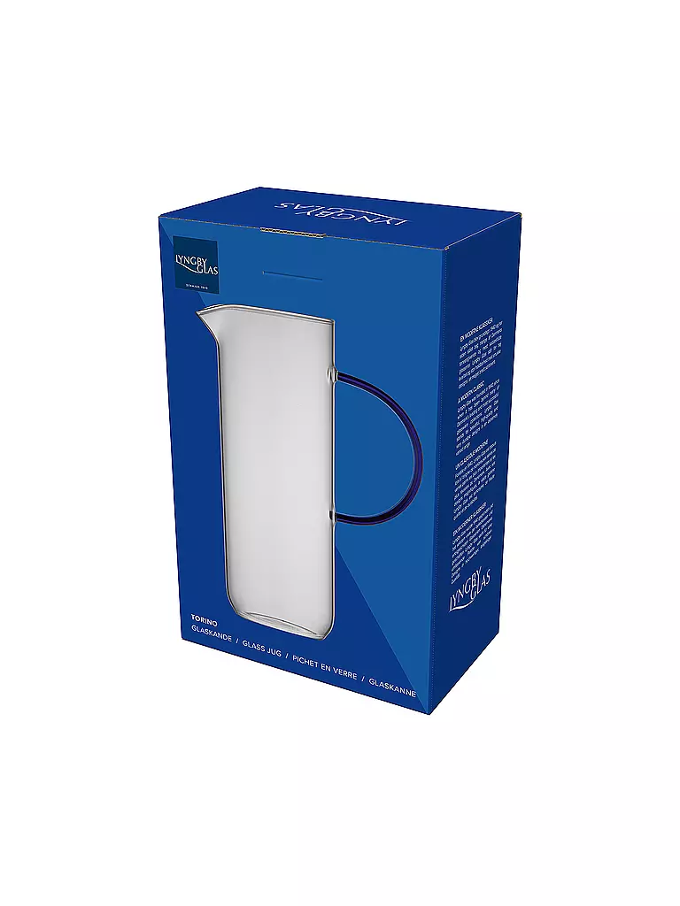 LYNGBY GLAS | Glaskrug TORINO 1,1l Clair/Bleu | 
