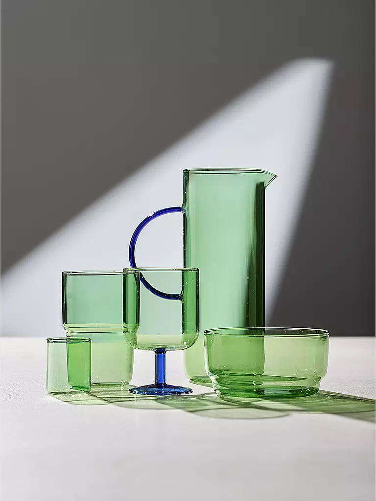 LYNGBY GLAS | Glaskrug TORINO 1,1l Gruen/ Blau | 