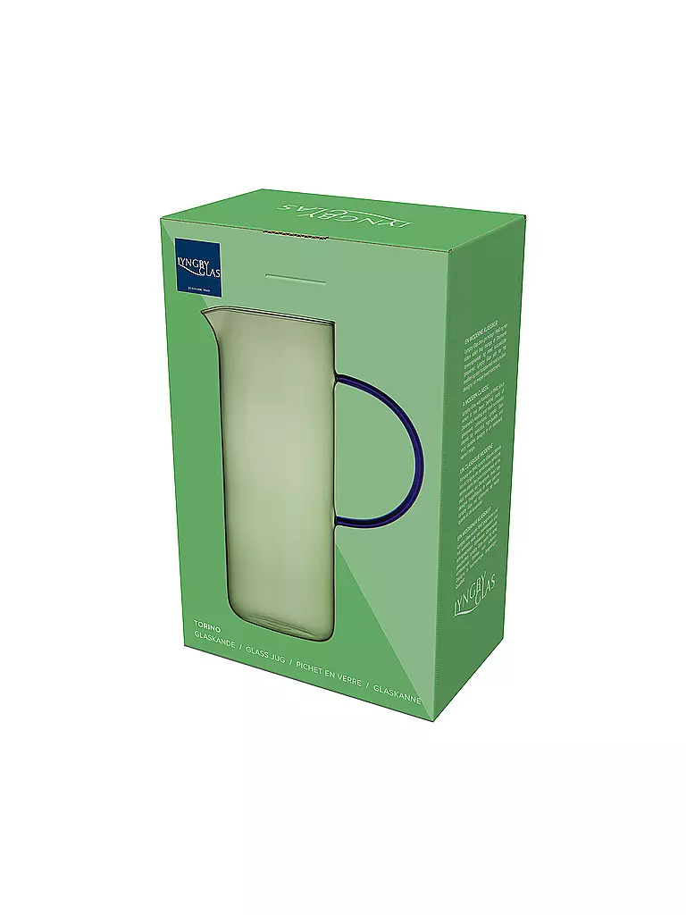 LYNGBY GLAS | Glaskrug TORINO 1,1l Gruen/ Blau | 