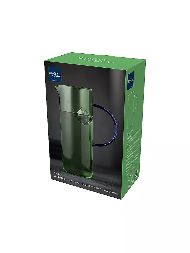 LYNGBY GLAS | Glaskrug TORINO 1,1l Gruen/ Blau | 