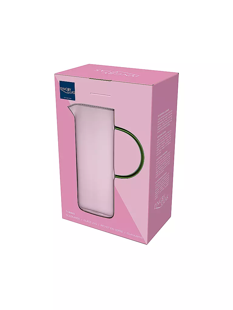 LYNGBY GLAS | Glaskrug TORINO 1,1l Rose/Bleu | 