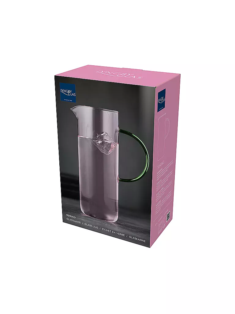 LYNGBY GLAS | Glaskrug TORINO 1,1l Rose/Bleu | 