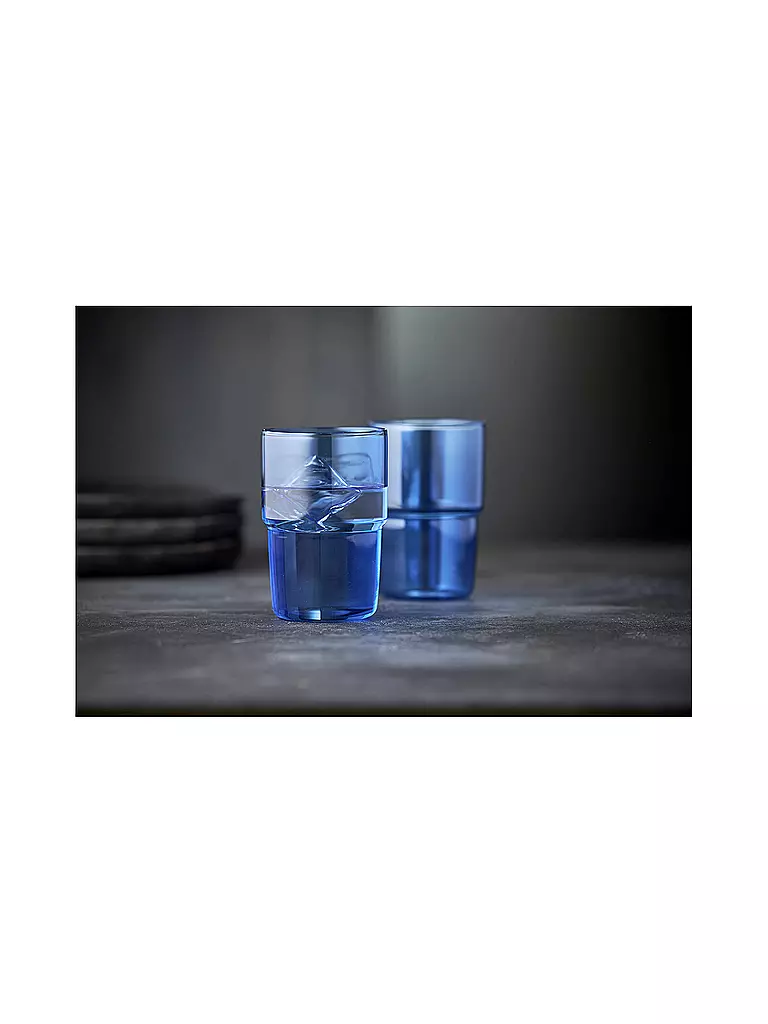 LYNGBY GLAS | Lot de 2 verres à boire TORINO 40 cl Bleu | 