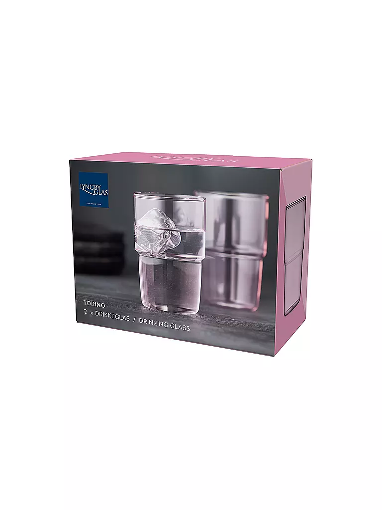 LYNGBY GLAS | Lot de 2 verres à eau TORINO 40 cl Rose | 