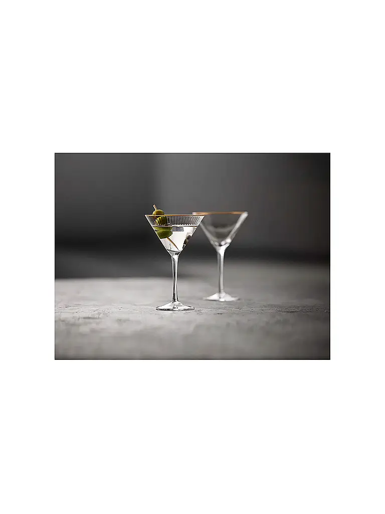 LYNGBY GLAS | Nom du produit : Ensemble de verres à martini 4 pièces avec bordure dorée PALERMO 25cl | Transparent