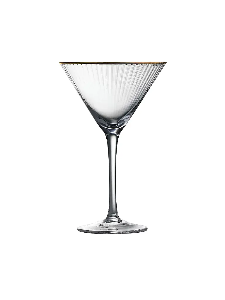 LYNGBY GLAS | Nom du produit : Ensemble de verres à martini 4 pièces avec bordure dorée PALERMO 25cl | Transparent