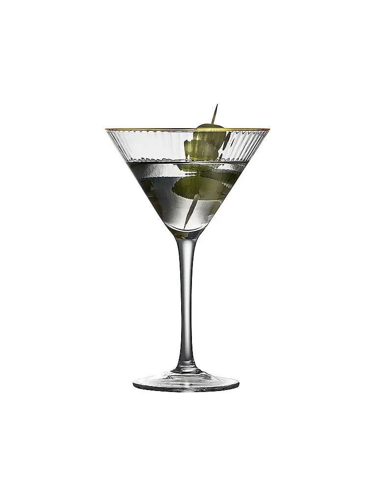 LYNGBY GLAS | Nom du produit : Ensemble de verres à martini 4 pièces avec bordure dorée PALERMO 25cl | Transparent