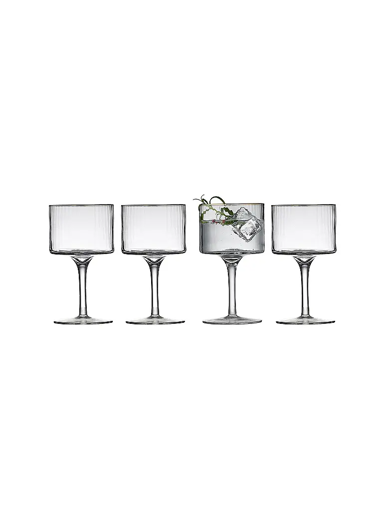 LYNGBY GLAS | Nom du produit : Set de 4 verres à Gin & Tonic avec bordure dorée PALERMO 45cl | Transparent