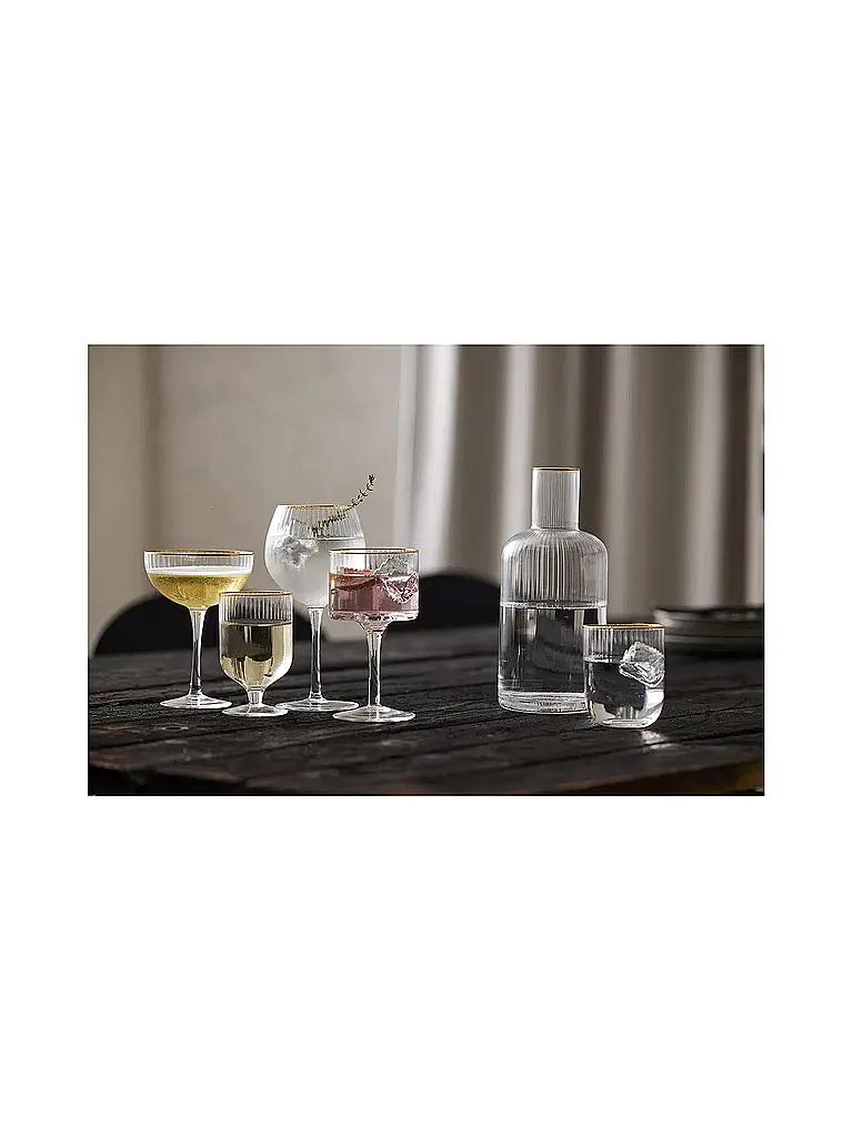 LYNGBY GLAS | Nom du produit : Set de 4 verres à Gin & Tonic avec bordure dorée PALERMO 45cl | Transparent