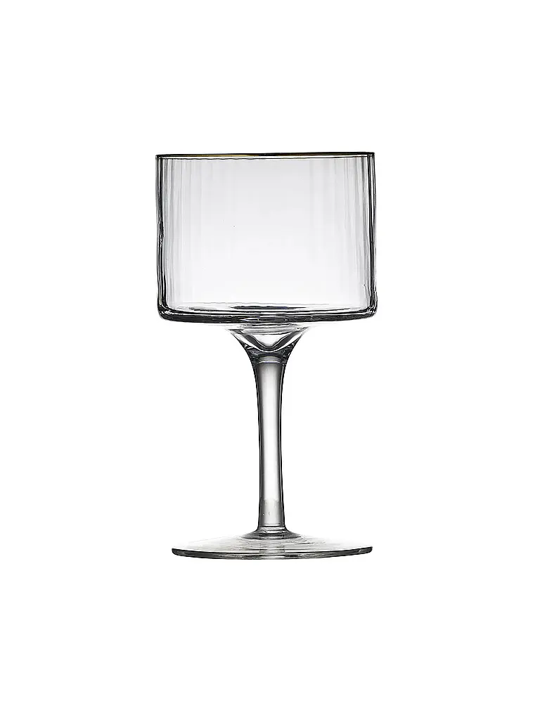 LYNGBY GLAS | Nom du produit : Set de 4 verres à Gin & Tonic avec bordure dorée PALERMO 45cl | Transparent