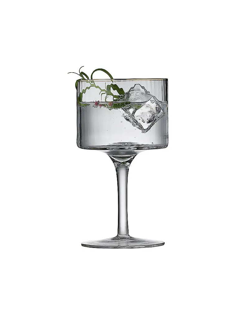 LYNGBY GLAS | Nom du produit : Set de 4 verres à Gin & Tonic avec bordure dorée PALERMO 45cl | Transparent