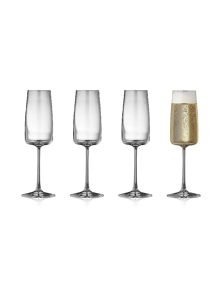 LYNGBY GLAS | Nom du produit : Set de flûtes à champagne 4 pièces ZERO 30cl | Transparent