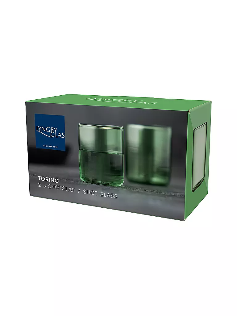 LYNGBY GLAS | Set de 2 verres à shot TORINO 6cl Vert | 