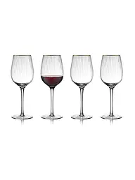 LYNGBY GLAS | Set de 4 verres à vin rouge avec bordure dorée PALERMO 40cl | Transparent