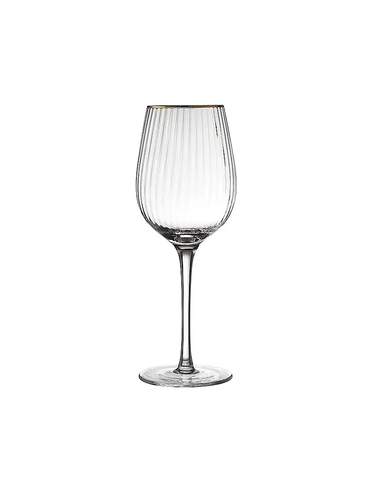 LYNGBY GLAS | Set de 4 verres à vin rouge avec bordure dorée PALERMO 40cl | Transparent