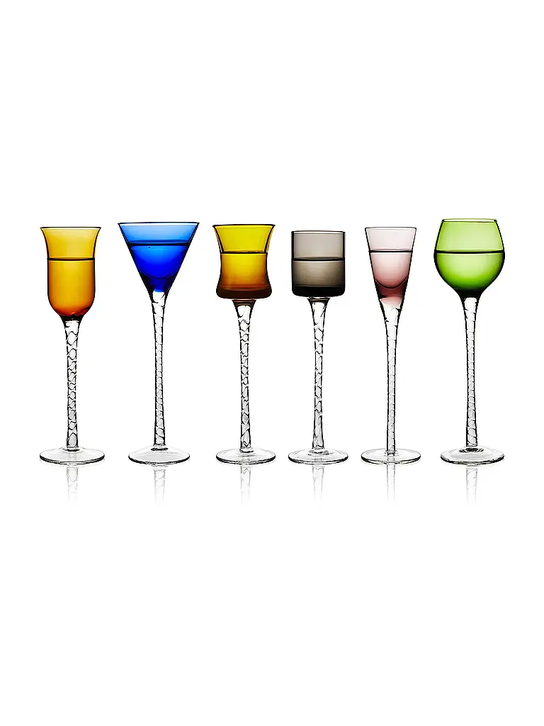 LYNGBY GLAS | Set de verres à liqueur 6 pièces LONDON 18cm multicolore | Multicolore