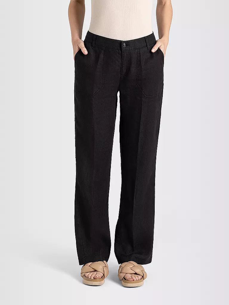 MAC | Pantalon en lin NORA | schwarz