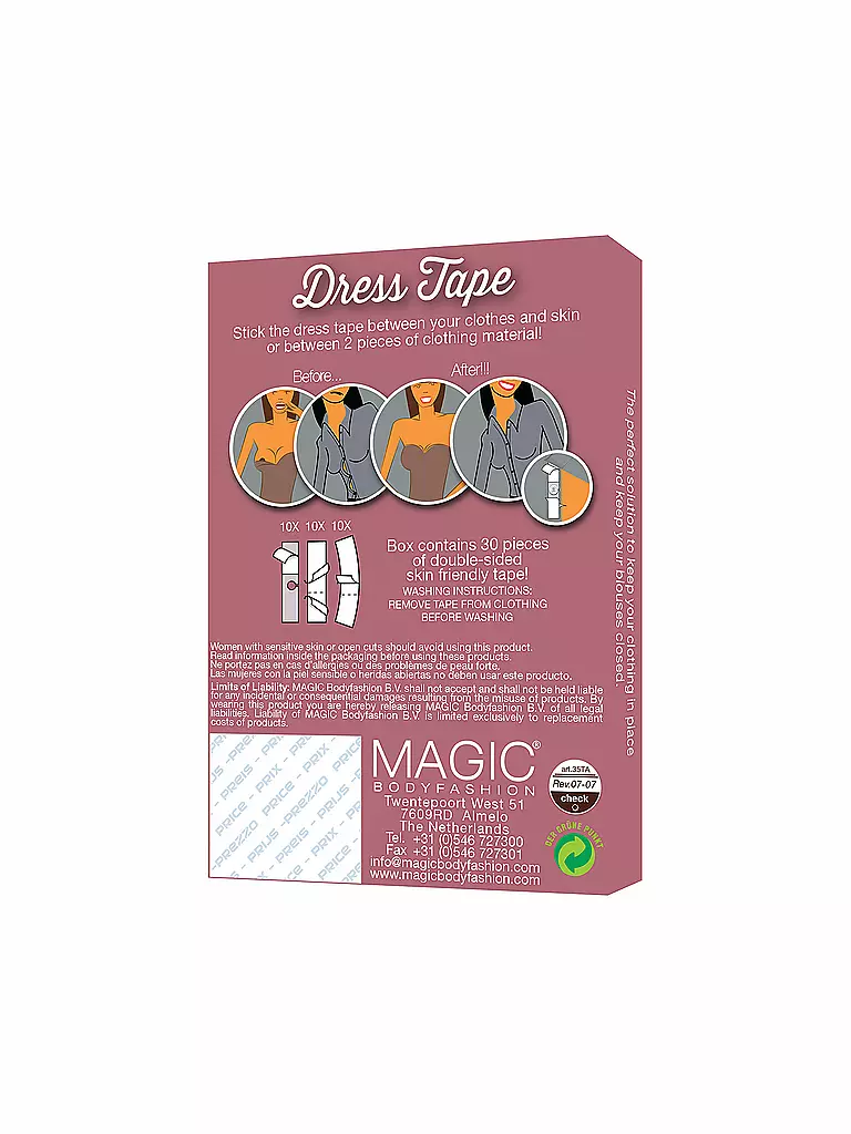 MAGIC BODYFASHION | Dress Tape 3 en 1 (30 pièces) Transparent | 