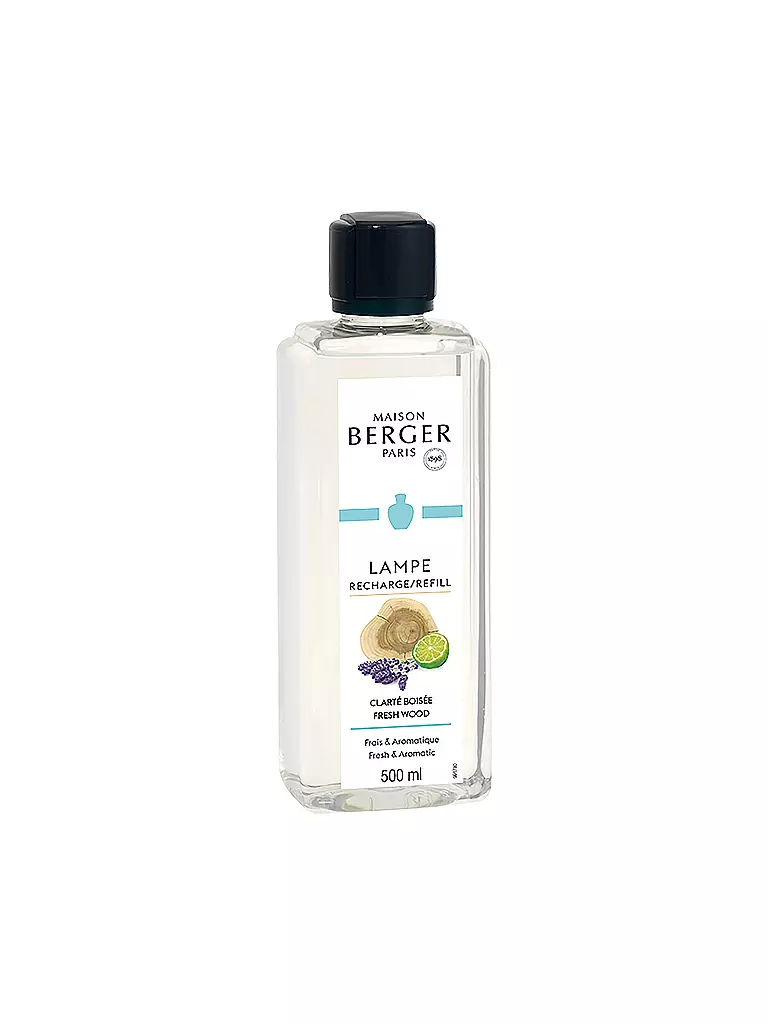 MAISON BERGER PARIS | Nuances de bois vivifiantes - Parfum Fresh Wood Lampe Berger 500ml | transparent