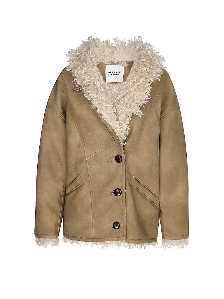 MARANT ETOILE | Manteau en fausse fourrure CLEA | beige