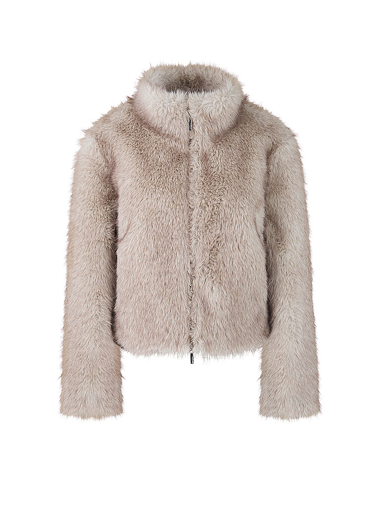 Veste aspect fourrure gris clair 42