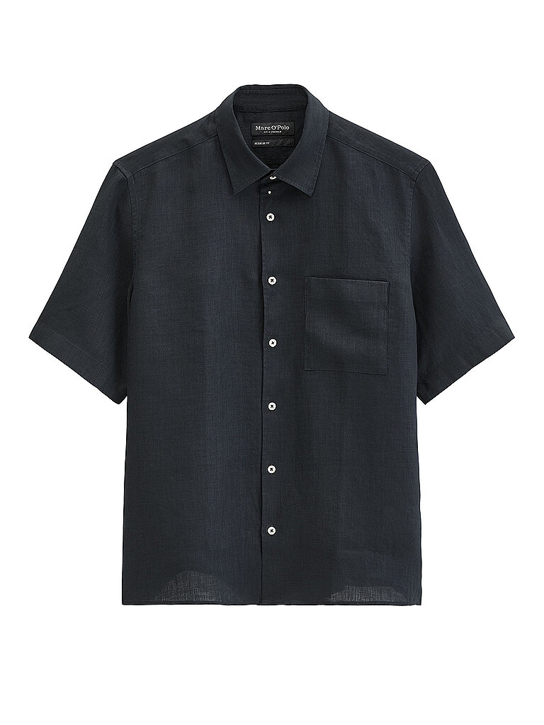 Chemise en lin bleu marine XXL