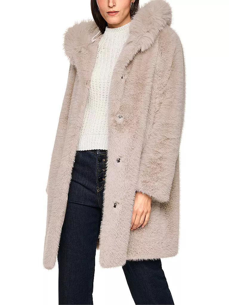 MARC CAIN  | Manteau en fausse fourrure | creme