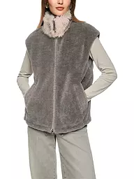 MARC CAIN | Gilet en fausse fourrure | Gris