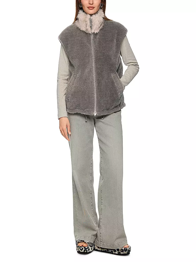 MARC CAIN | Gilet en fausse fourrure | grau