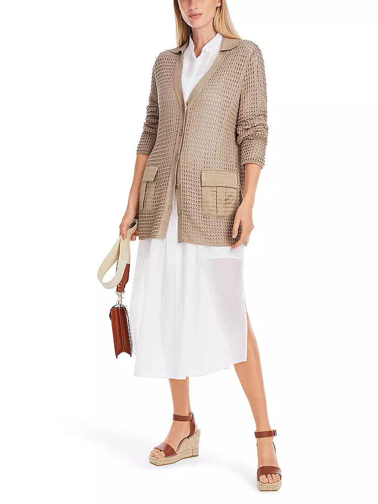 MARC CAIN | Gilet en tricot | Marron clair