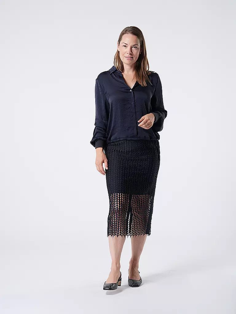 MARC CAIN | Jupe midi | Bleu foncé