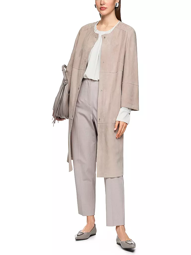 MARC CAIN | Manteau en cuir | hellgrau