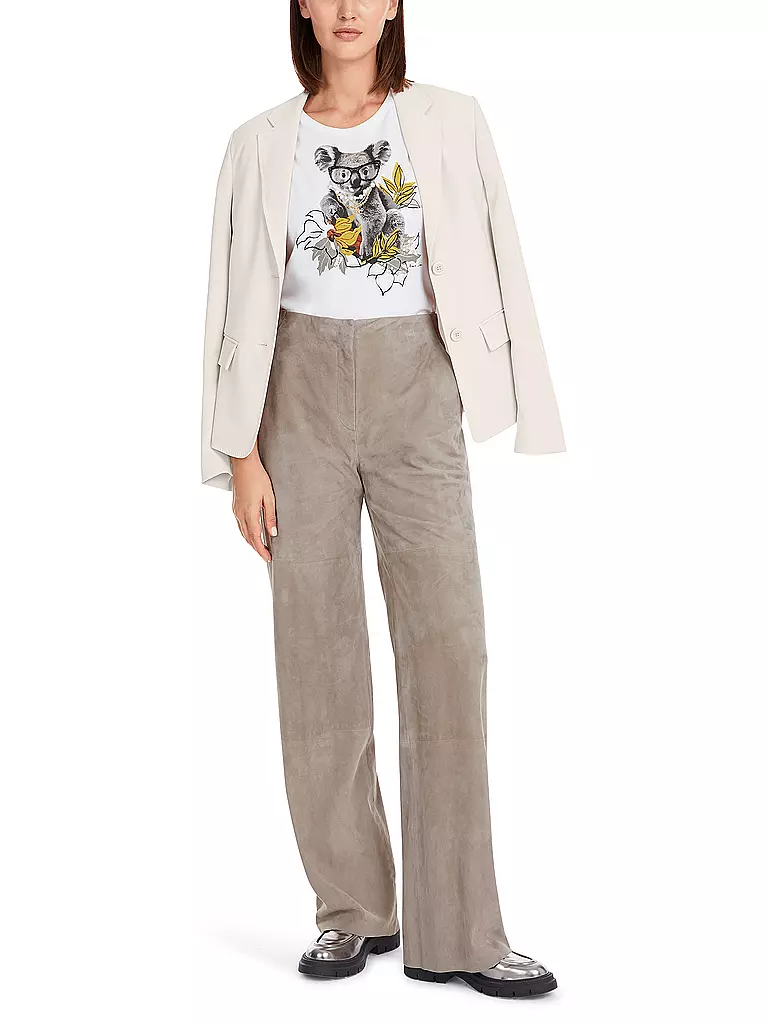 MARC CAIN | Pantalon en cuir | olive