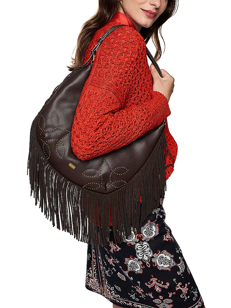 MARC CAIN | Sac en cuir - Sac Hobo | Marron