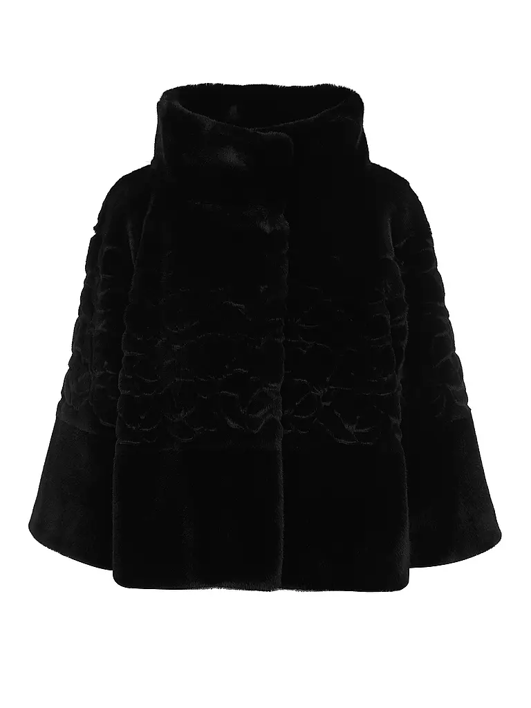 MARC CAIN | Veste aspect fourrure | schwarz