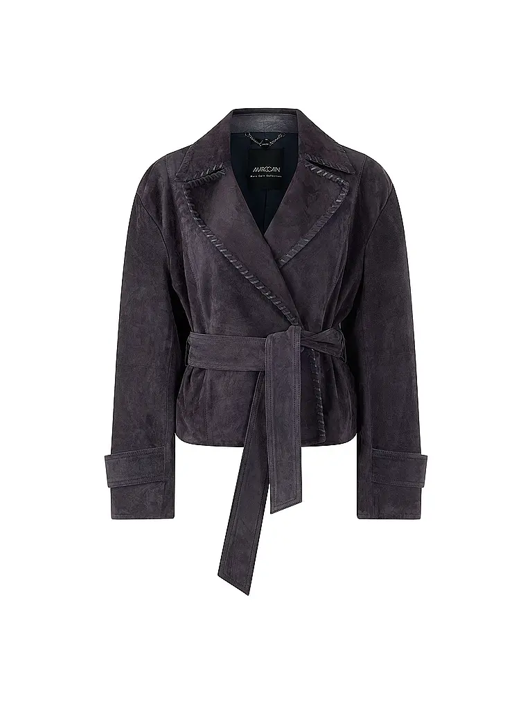 MARC CAIN | Veste en cuir | Bleu foncé