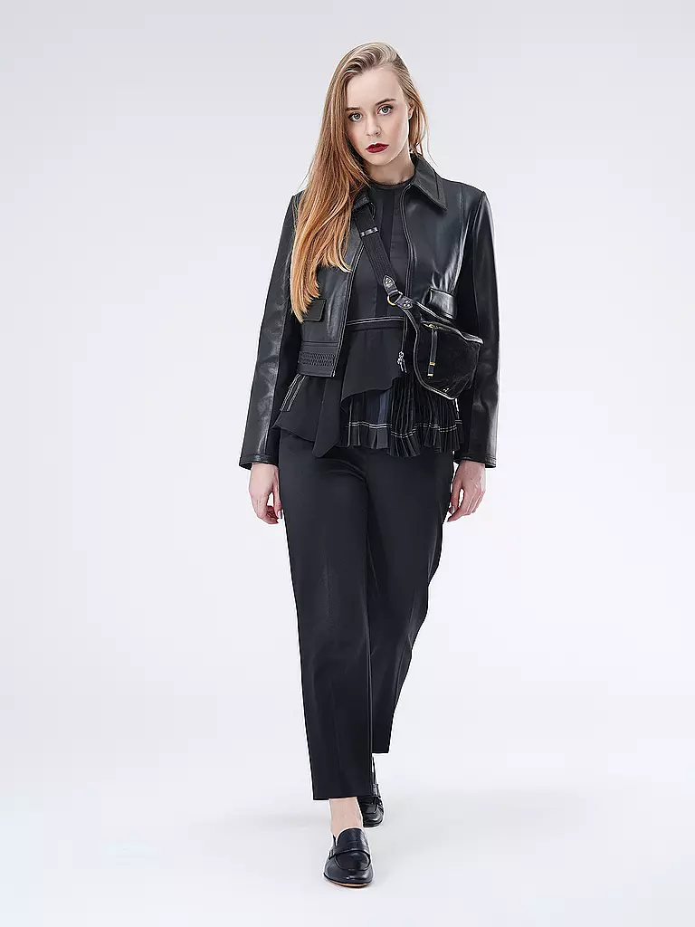 MARC CAIN | Veste en cuir | Noir