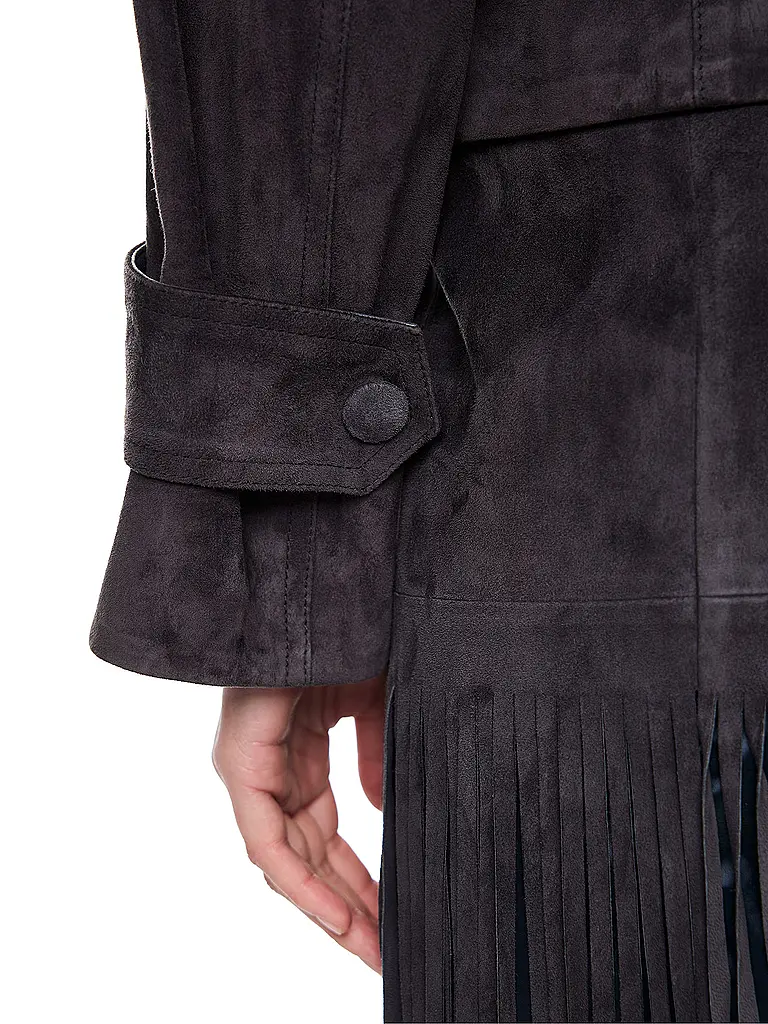 MARC CAIN | Veste en cuir | Bleu foncé