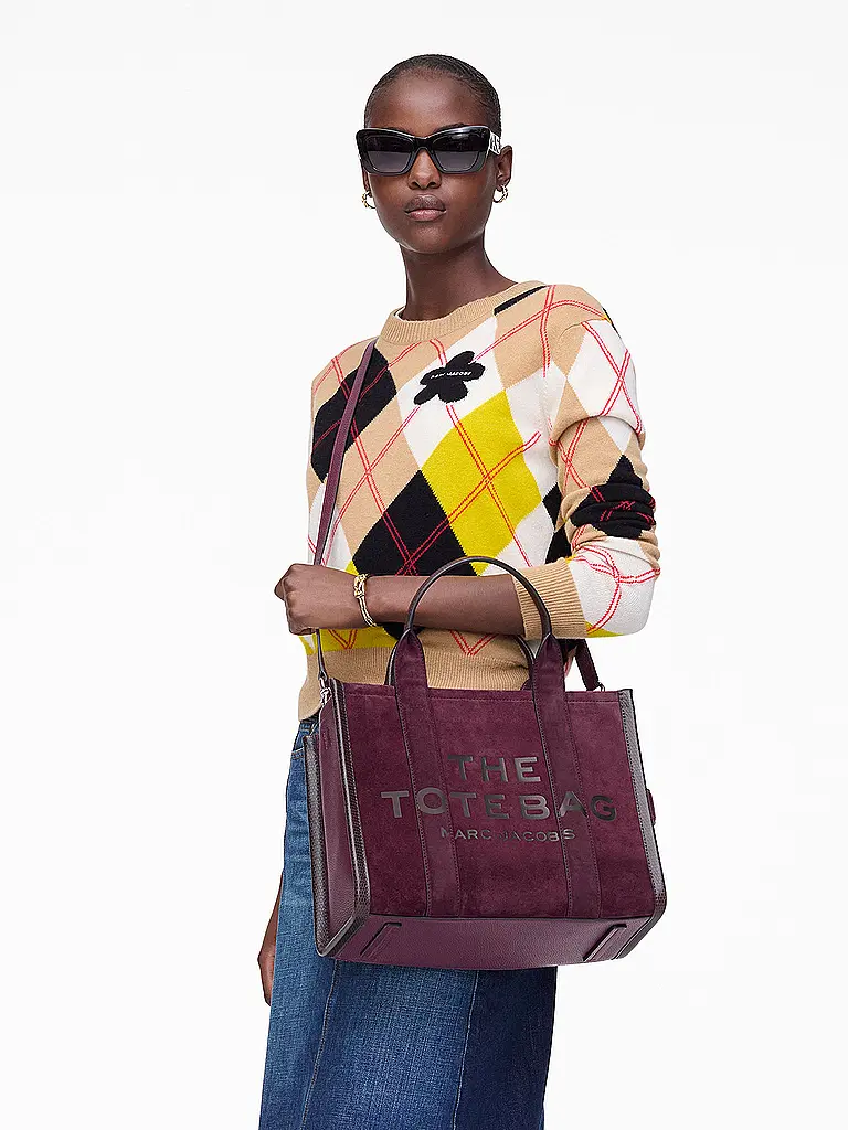 MARC JACOBS | Ledertasche - Tote Bag THE MEDIUM TOTE | Rouge foncé