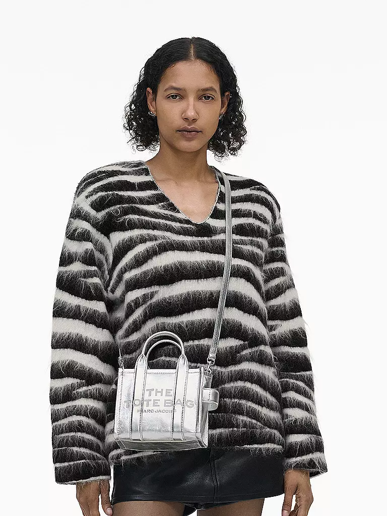 MARC JACOBS | Ledertasche - Tote Bag THE MINI TOTE | Argent