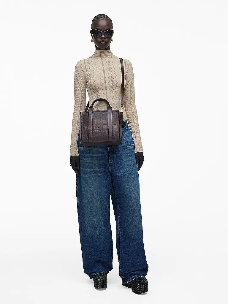 MARC JACOBS | Ledertasche - Tote Bag THE SMALL TOTE LEATHER | braun
