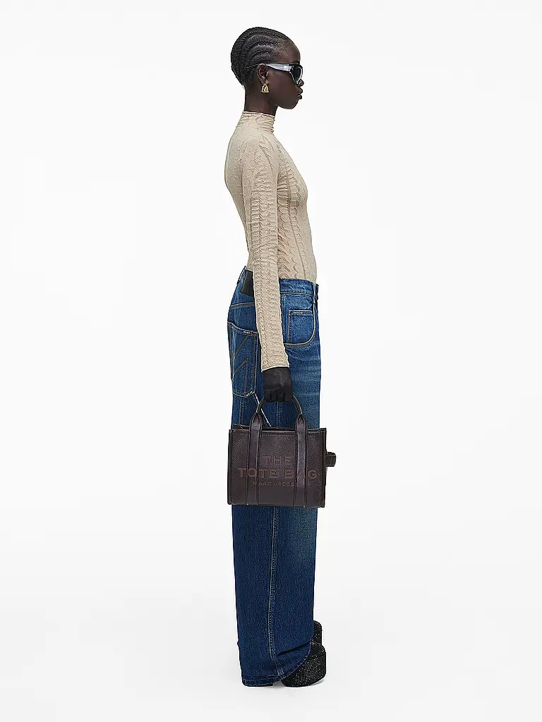 MARC JACOBS | Ledertasche - Tote Bag THE SMALL TOTE LEATHER | braun