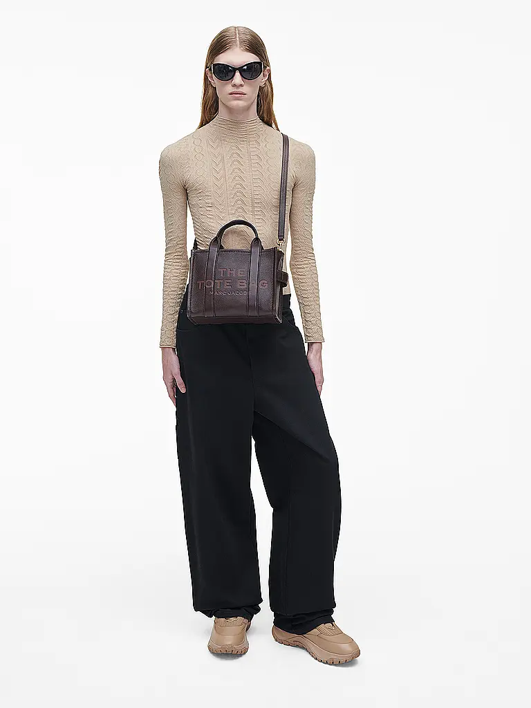 MARC JACOBS | Ledertasche - Tote Bag THE SMALL TOTE LEATHER | braun