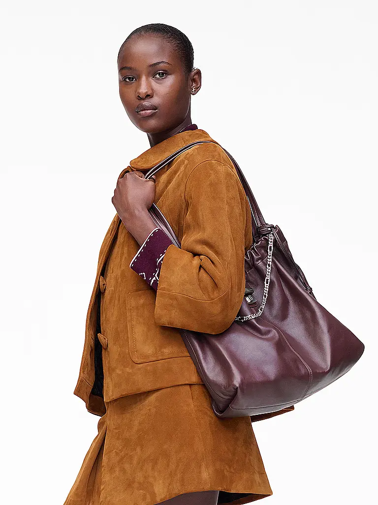 MARC JACOBS | Sac en cuir - Shopper THE TOTE | Rouge foncé