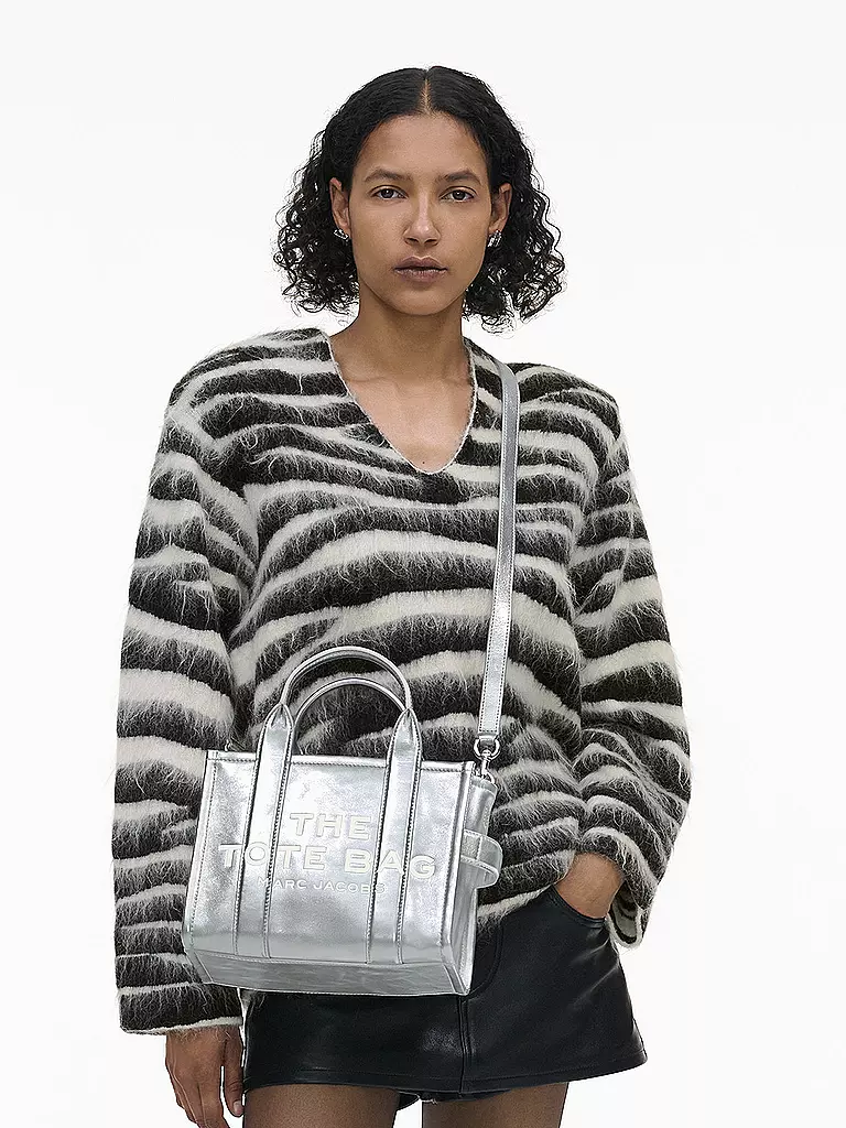 MARC JACOBS | Sac en cuir - Tote Bag THE SMALL TOTE LEATHER | Argent