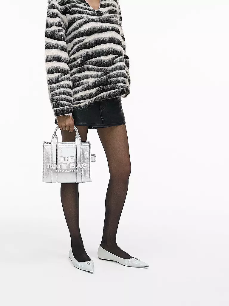MARC JACOBS | Sac en cuir - Tote Bag THE SMALL TOTE LEATHER | Argent
